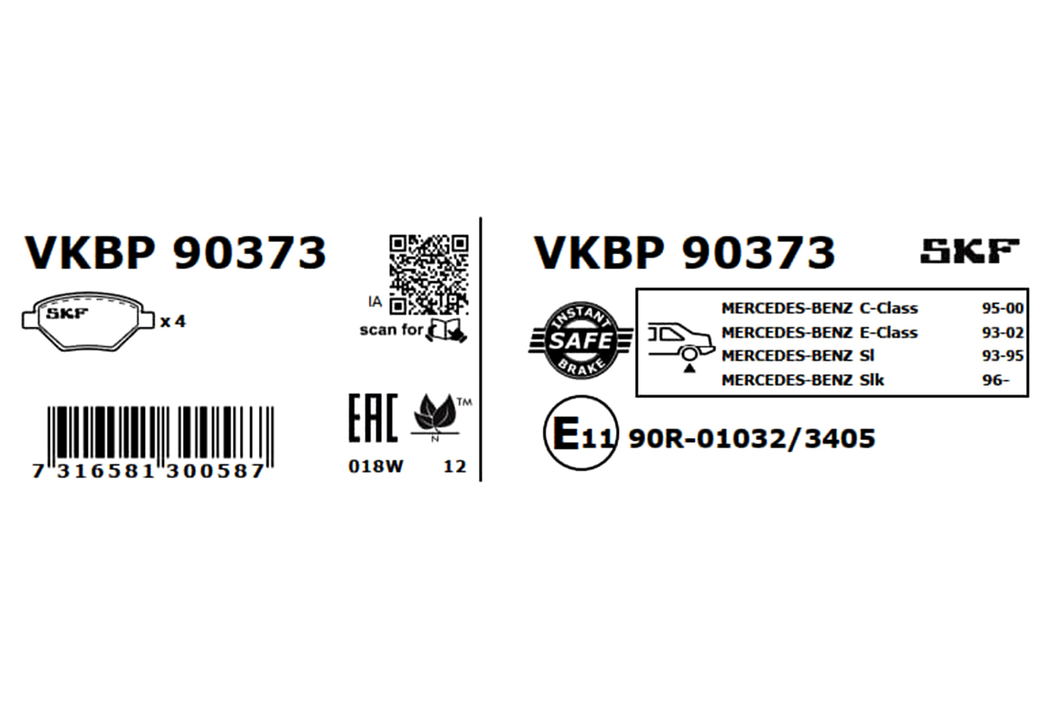 Placute frana SKF VKBP90373